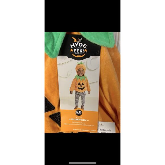 Baby Infant Hyde And Eek‎ Pumpkin 12-18 Months Hoodie Halloween Costume Child - Picture 2 of 3